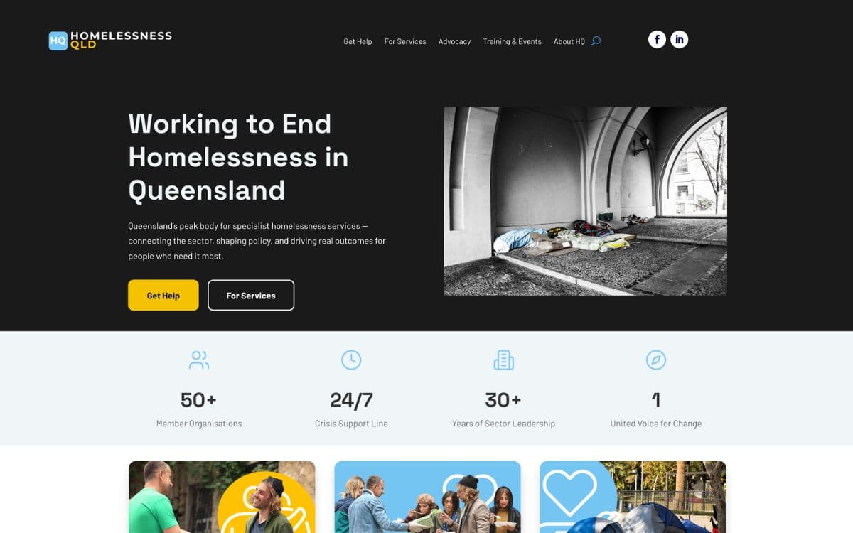 Homelessness Qld website
