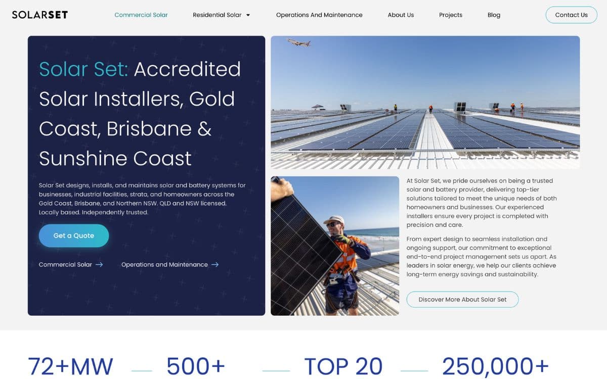 Solar Set website